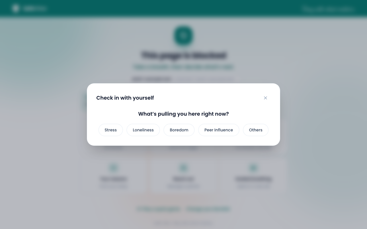 Trigger check-in on the blocked page